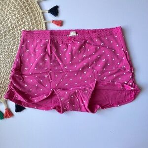 Victoria's Secret PINK Cotton Dorm Boyshort Panty Pink Gossip Dot Dog Print XL N